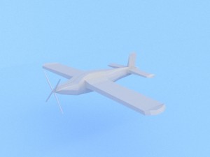 low-poly of utva 75 training aircraft 3D Model