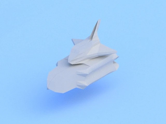 low poly spaceship 3D Model .c4d .max .obj .3ds .fbx .stl .blend 