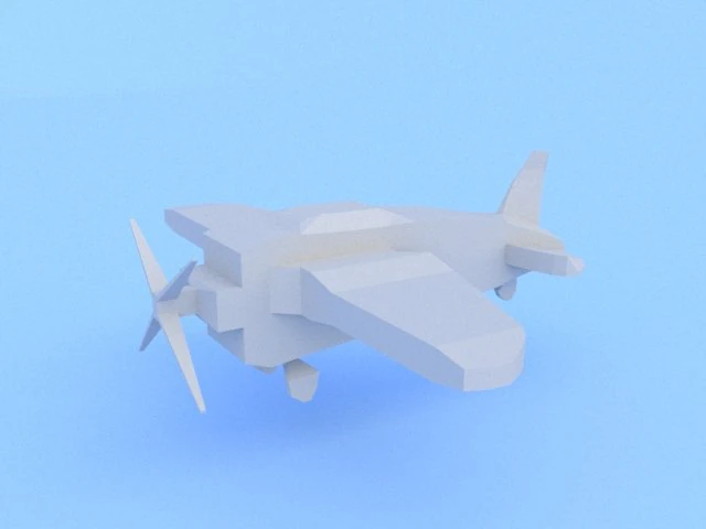 low poly cartoon style plane 3D Model .c4d .max .obj .3ds .fbx .stl .blend 