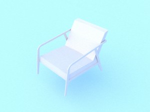 low poly office chair Modelo 3D
