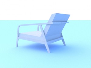 low poly office chair Modelo 3D