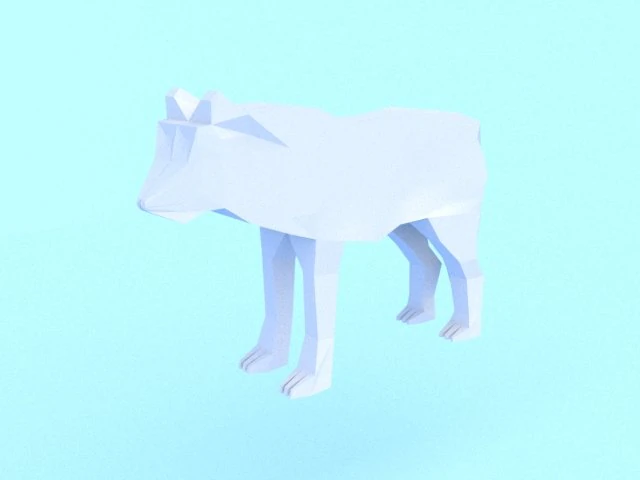 low poly wolf 3D Model .c4d .max .obj .3ds .fbx .stl .blend 