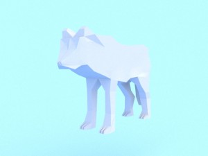 low poly wolf Modello 3D