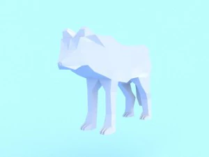 low poly wolf 3D Model