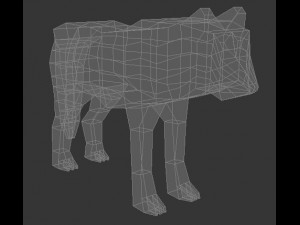 low poly wolf Modello 3D