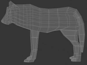 low poly wolf 3D Model