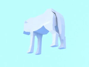 low poly wolf 3D Model