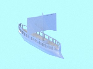 low poly trireme 3D Model