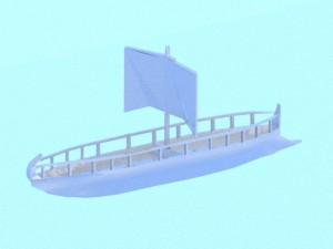 low poly trireme Modelo 3D