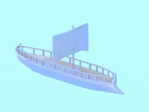 low poly trireme Modelo 3D