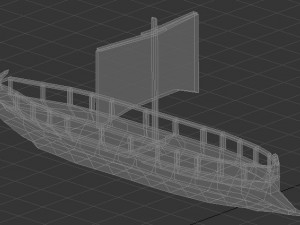 low poly trireme Modelo 3D