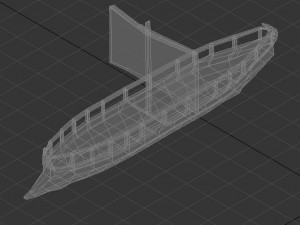 low poly trireme Modelo 3D