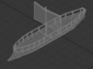low poly trireme 3D Model