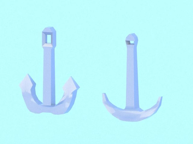 low poly anchors 3D Model .c4d .max .obj .3ds .fbx .stl .blend