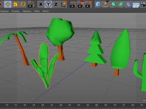 collection of low poly vegetation 3D Model