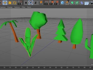 collection of low poly vegetation 3D Model
