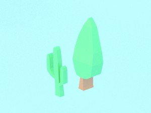 collection of low poly vegetation 3D Model