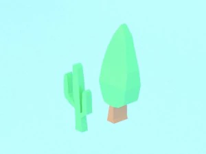 collection of low poly vegetation 3D Model