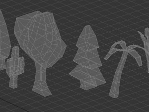collection of low poly vegetation 3D Model