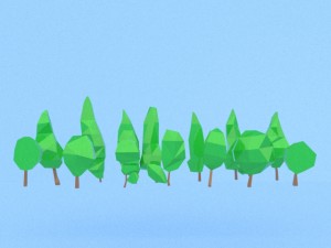 low poly trees collection 3D मॉडल