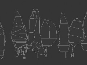 low poly trees collection 3D Model