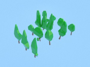 low poly trees collection 3D Model