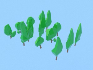 low poly trees collection 3D Model
