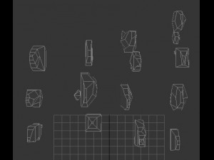 low poly trees collection 3D Model