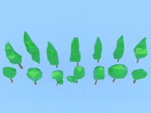 low poly trees collection 3D Model