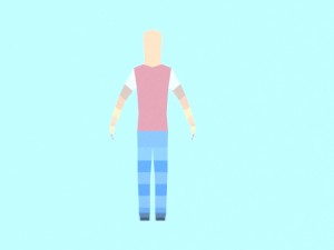 very low poly male human character 3D Model