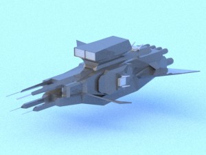 low poly spaceship - perun 3D-Modell
