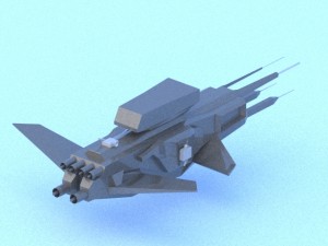low poly spaceship - perun Modelo 3D