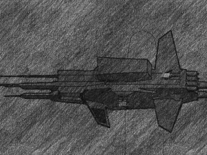 low poly spaceship - perun Modelo 3D
