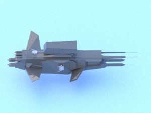 low poly spaceship - perun Modelo 3D