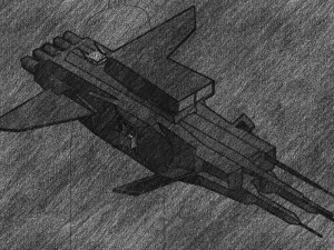 low poly spaceship - perun Modelo 3D