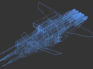 low poly spaceship - perun Modelo 3D
