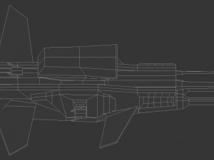 low poly spaceship - perun Modelo 3D