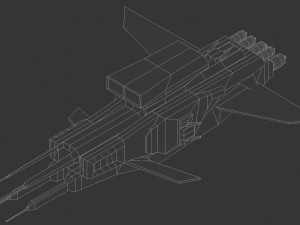low poly spaceship - perun Modelo 3D