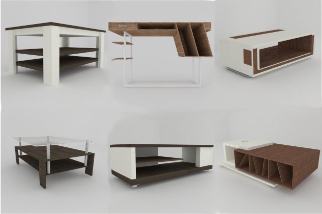 collection of modern tables 3D मॉडल .c4d .max .obj .3ds .fbx .stl .blend 