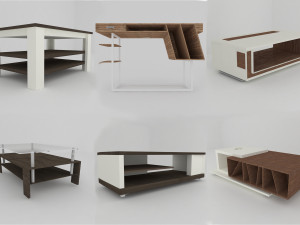 collection of modern tables 3D मॉडल