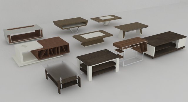 collection of modern tables 3D Model .c4d .max .obj .3ds .fbx .stl .blend 