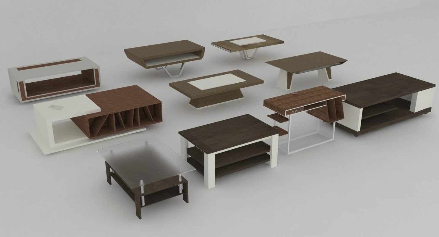 collection of modern tables 3D Model .c4d .max .obj .3ds .fbx .stl .blend 