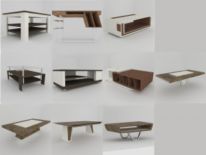collection of modern tables 3D Model