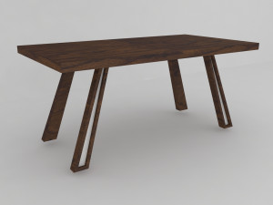 modern wooden dining table 3D 모델