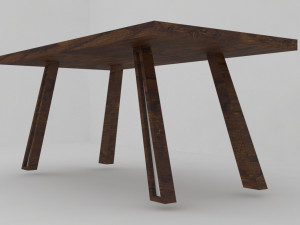 modern wooden dining table 3D मॉडल