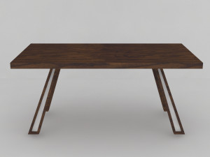 modern wooden dining table 3D मॉडल