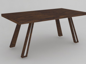 modern wooden dining table 3D मॉडल