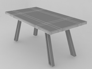 modern wooden dining table 3D मॉडल