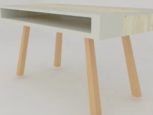 स्कैंडिनेवियाई शैली की डाइनिंग टेबल 3D मॉडल