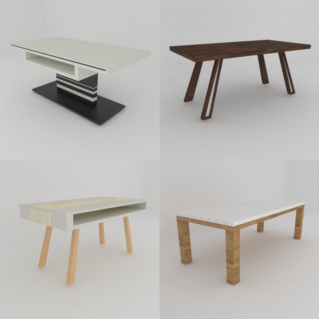 collection of nice dining tables 3D मॉडल .c4d .max .obj .3ds .fbx .stl .blend 